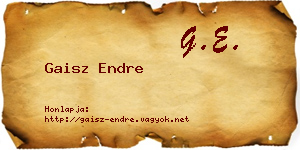 Gaisz Endre névjegykártya